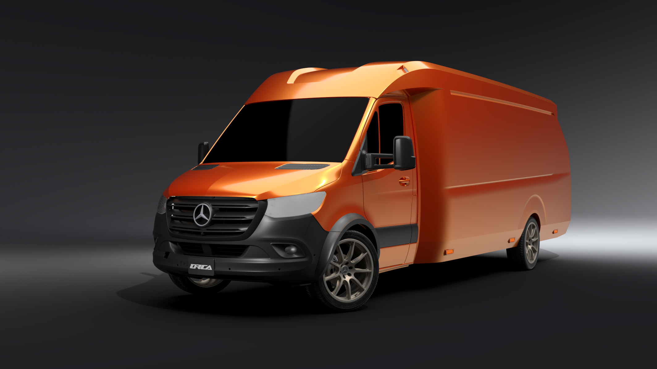 Exklusiver ORCA Mercedes-Benz Sprinter in Firered Metallic Orange mit anthrazitfarbenen Leichtmetallfelgen.