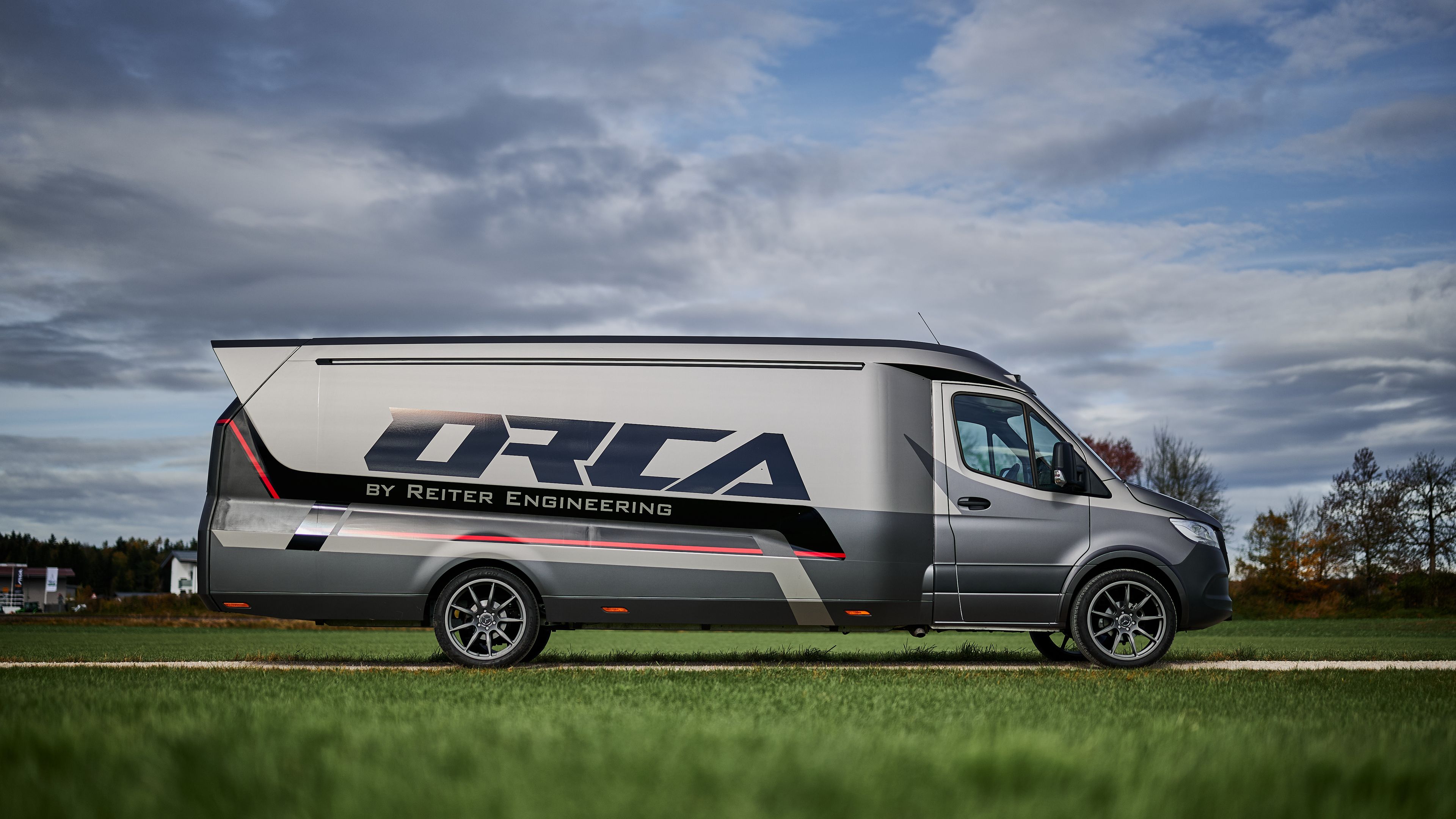 Orca transporter side view on the field